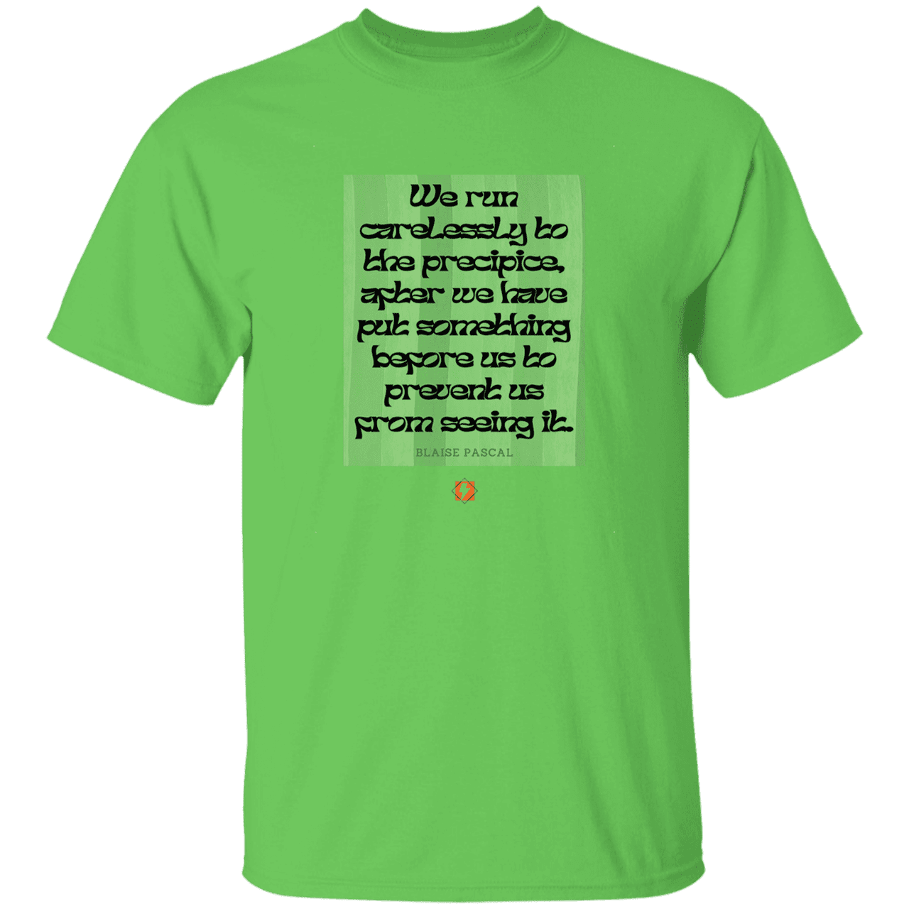 Men’s T-Shirt Heavyweight G500 with inspiring Pascal quote: BP117 - Making assumptions carry risks - Color: Lime