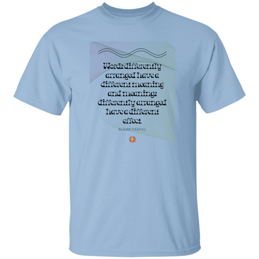 Men’s T-Shirt Heavyweight G500 with inspiring Pascal quote: BP119 - Be careful with words - Color: Light Blue