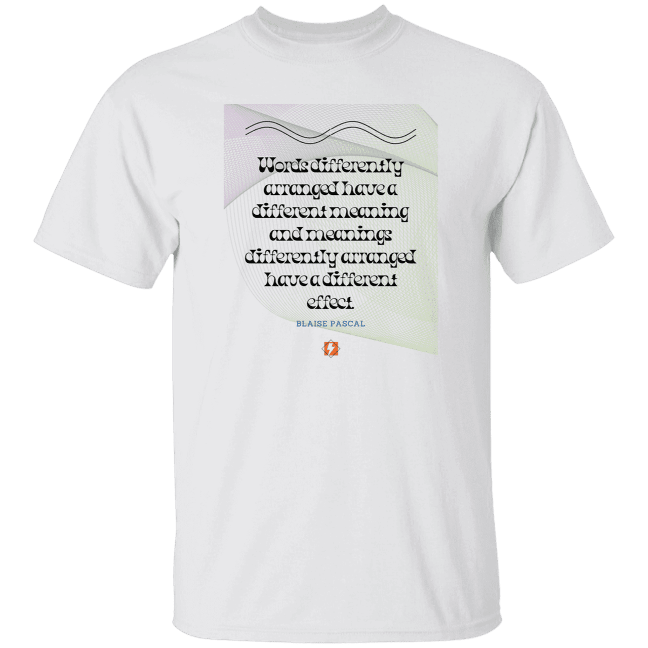 Men’s T-Shirt Heavyweight G500 with inspiring Pascal quote: BP119 - Be careful with words - Color: White