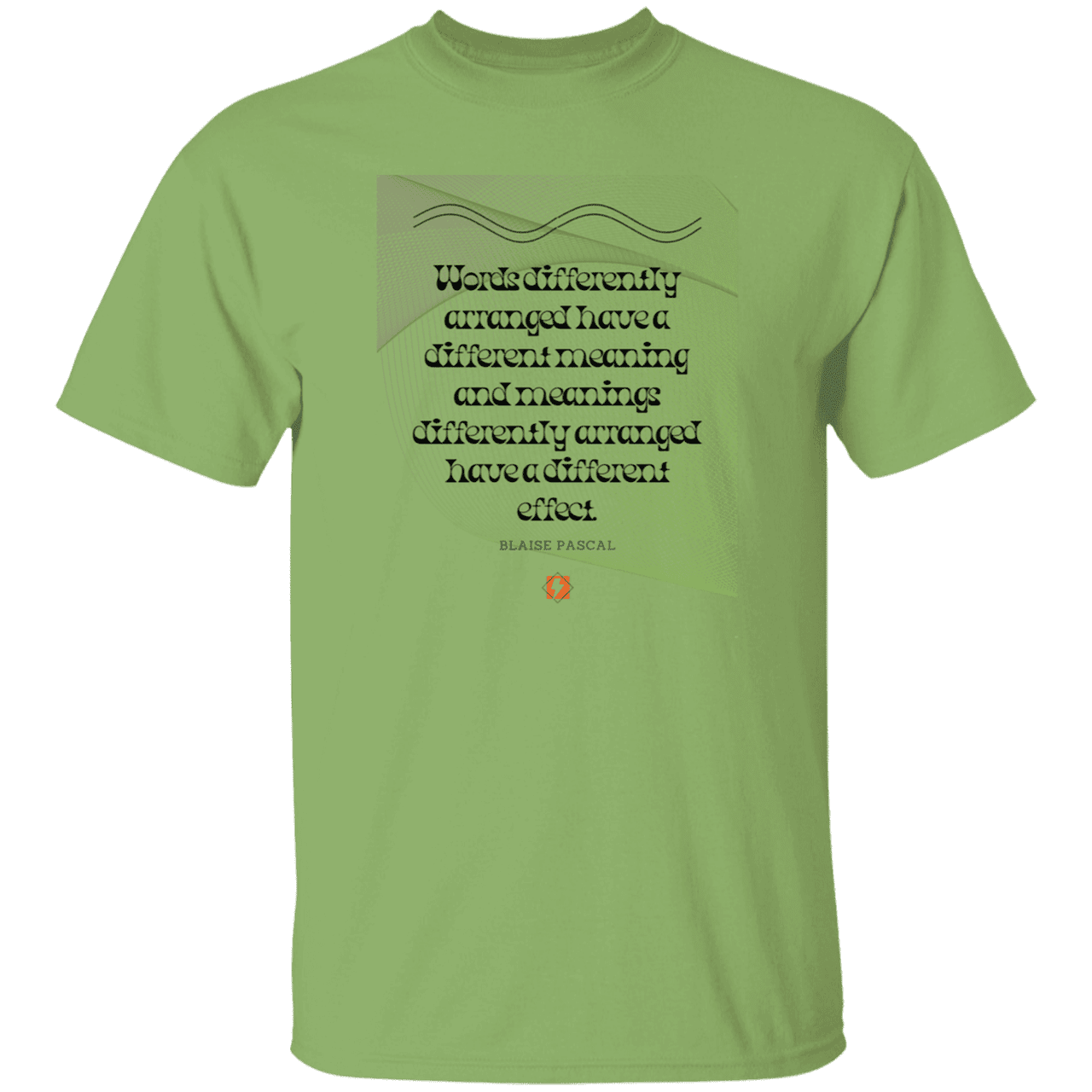 Men’s T-Shirt Heavyweight G500 with inspiring Pascal quote: BP119 - Be careful with words - Color: Kiwi