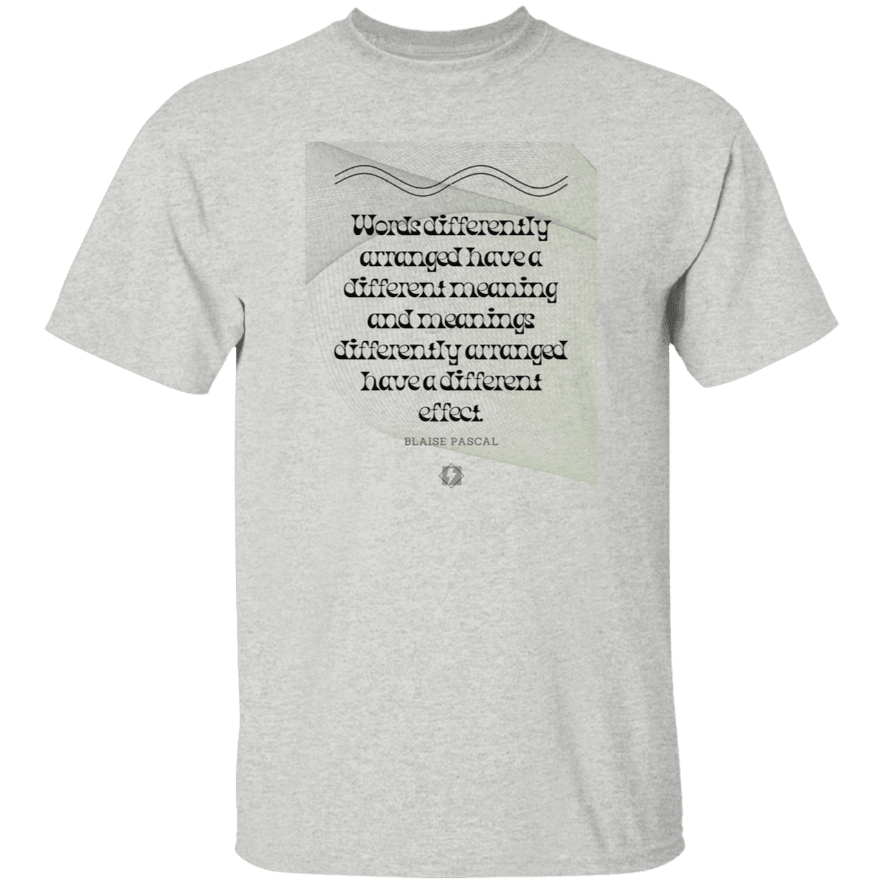 Men’s T-Shirt Heavyweight G500 with inspiring Pascal quote: BP119 - Be careful with words - Color: Ash