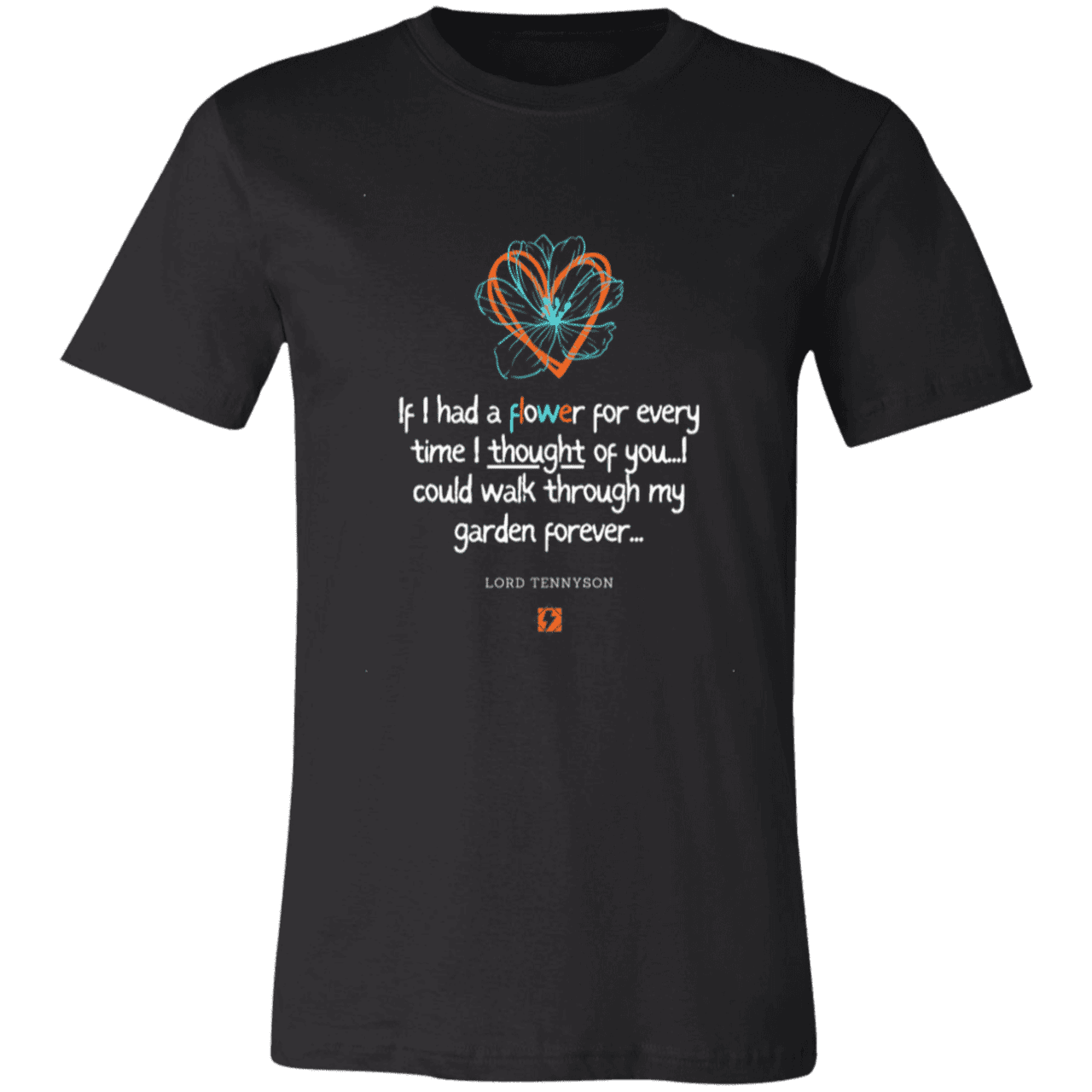 Men's T-Shirt Jersey Short-Sleeve 3001C with inspiring Tennyson quote: LT104 - Thinking of you - Color: Black