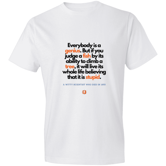 Men's T-Shirt Lightweight 980 with inspiring Einstein quote: E103 - Everybody is a genius - Color: White