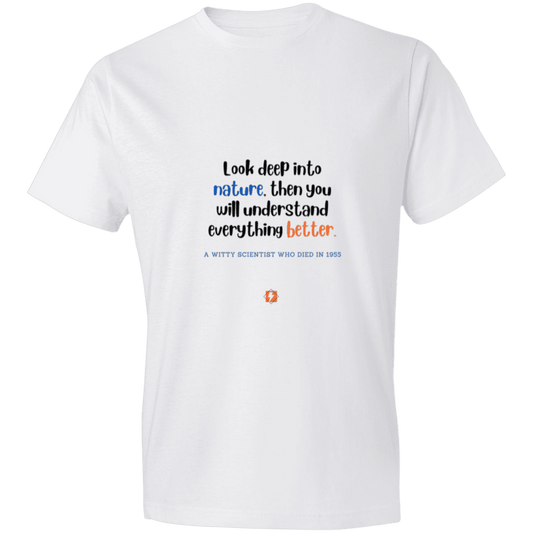 Men's T-Shirt Lightweight 980 with inspiring Einstein quote: E108 - Look to nature to understand everything - Color: White