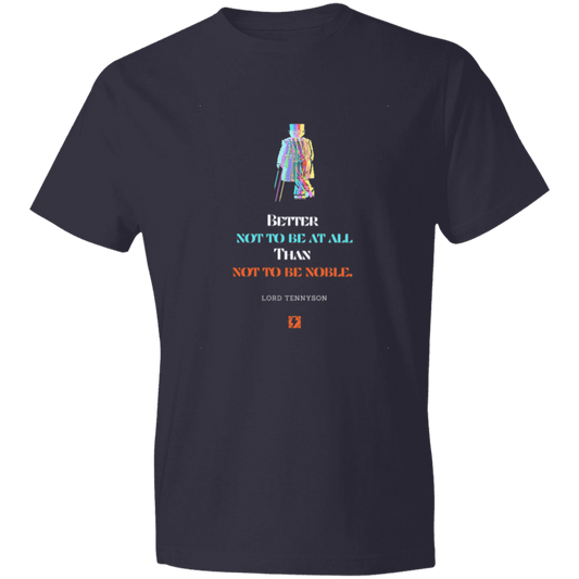 Men's T-Shirt Lightweight 980 with inspiring Tennyson quote: LT102 - Being noble is what counts - Color: Navy