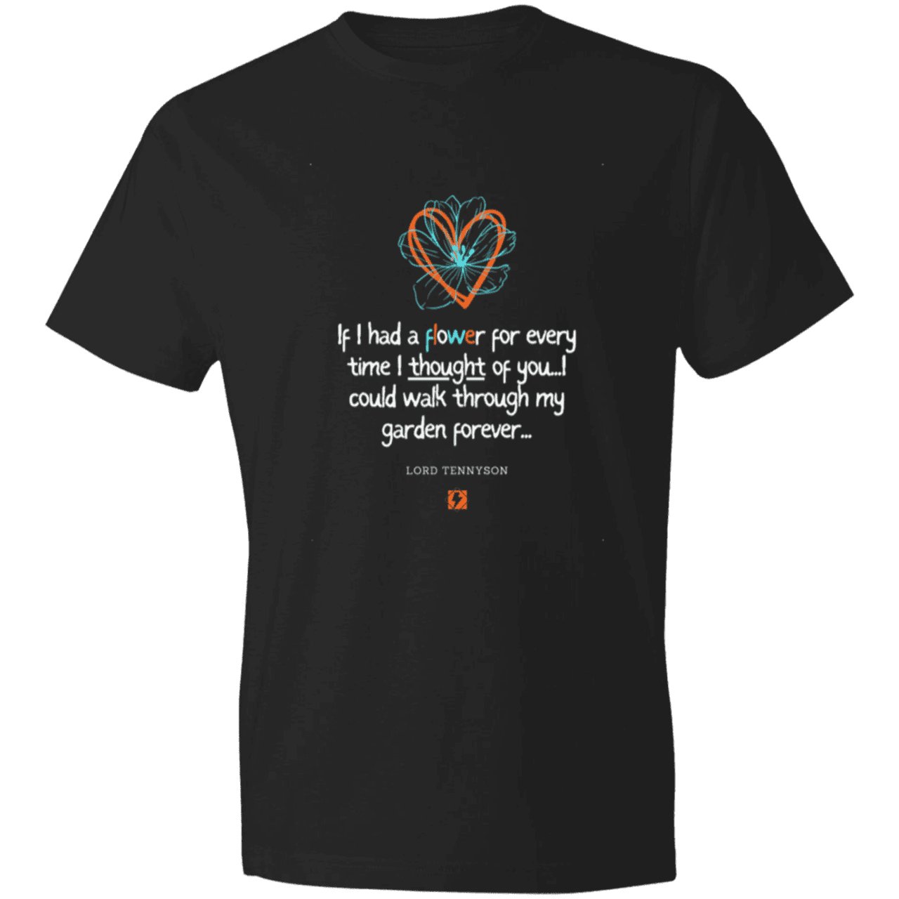 Men's T-Shirt Lightweight 980 with inspiring Tennyson quote: LT104 - Thinking of you - Color: Black