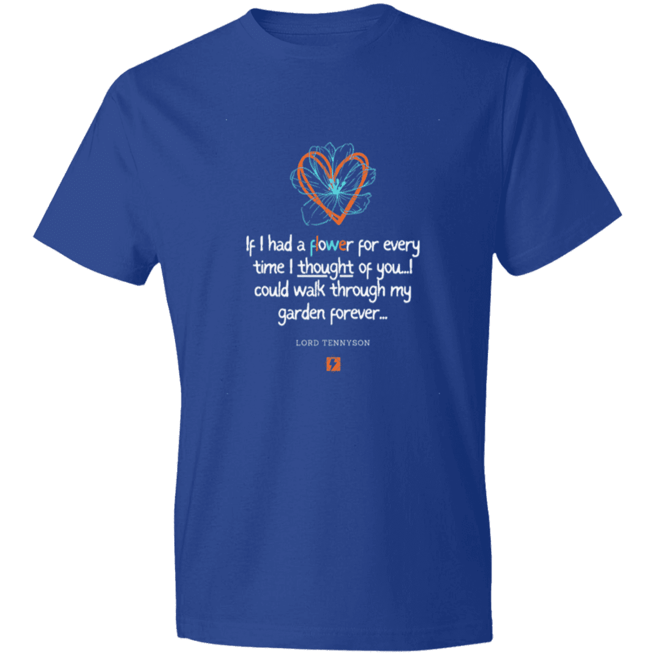 Men's T-Shirt Lightweight 980 with inspiring Tennyson quote: LT104 - Thinking of you - Color: Royal