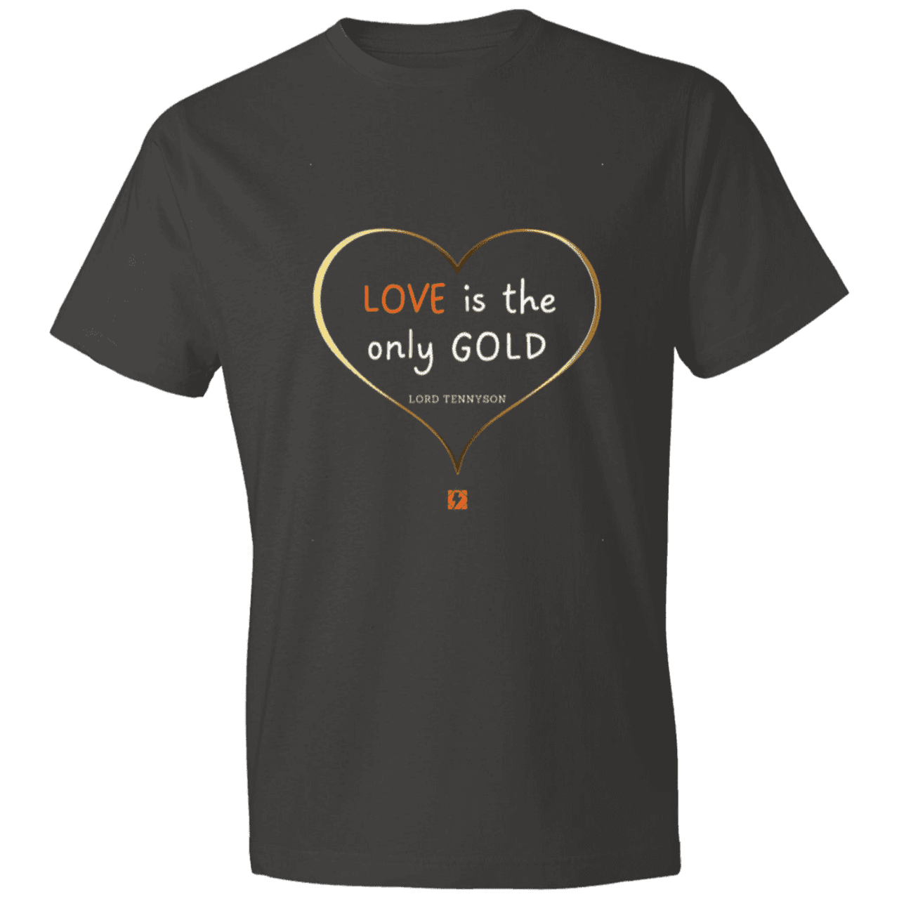 Men's T-Shirt Lightweight 980 with inspiring Tennyson quote: LT109 - Love is Gold - Color: Smoke