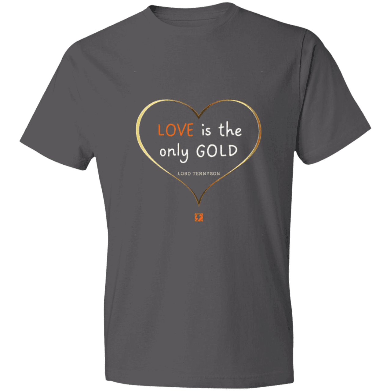 Men's T-Shirt Lightweight 980 with inspiring Tennyson quote: LT109 - Love is Gold - Color: Charcoal