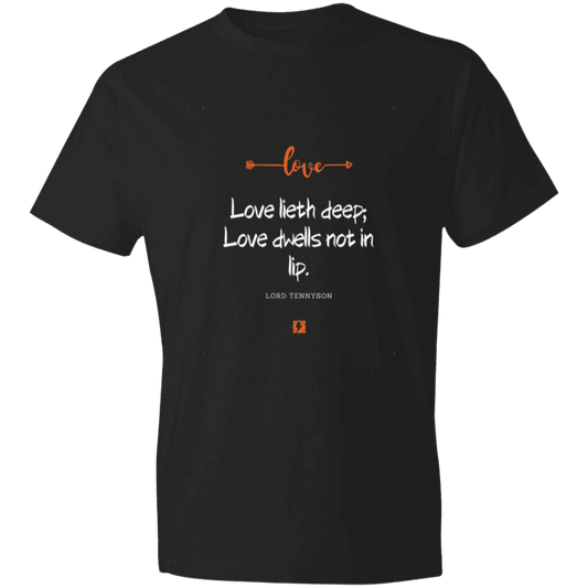 Men's T-Shirt Lightweight 980 with inspiring Tennyson quote: LT110 - Love is in the depth of the heart - Color: Black