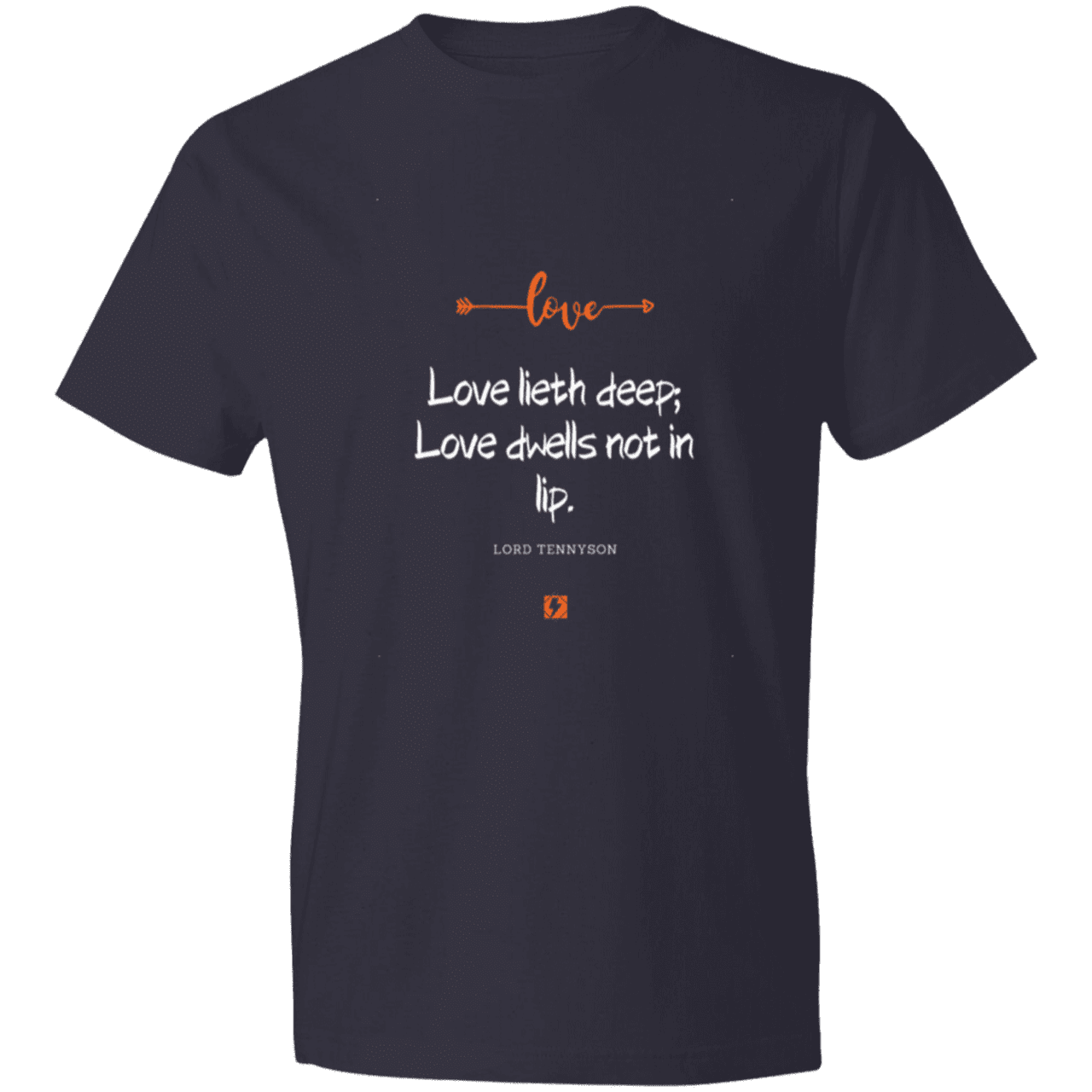 Men's T-Shirt Lightweight 980 with inspiring Tennyson quote: LT110 - Love is in the depth of the heart - Color: Navy