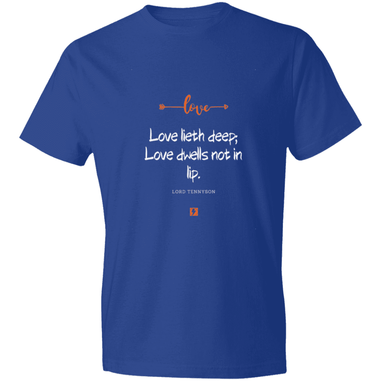 Men's T-Shirt Lightweight 980 with inspiring Tennyson quote: LT110 - Love is in the depth of the heart - Color: Royal