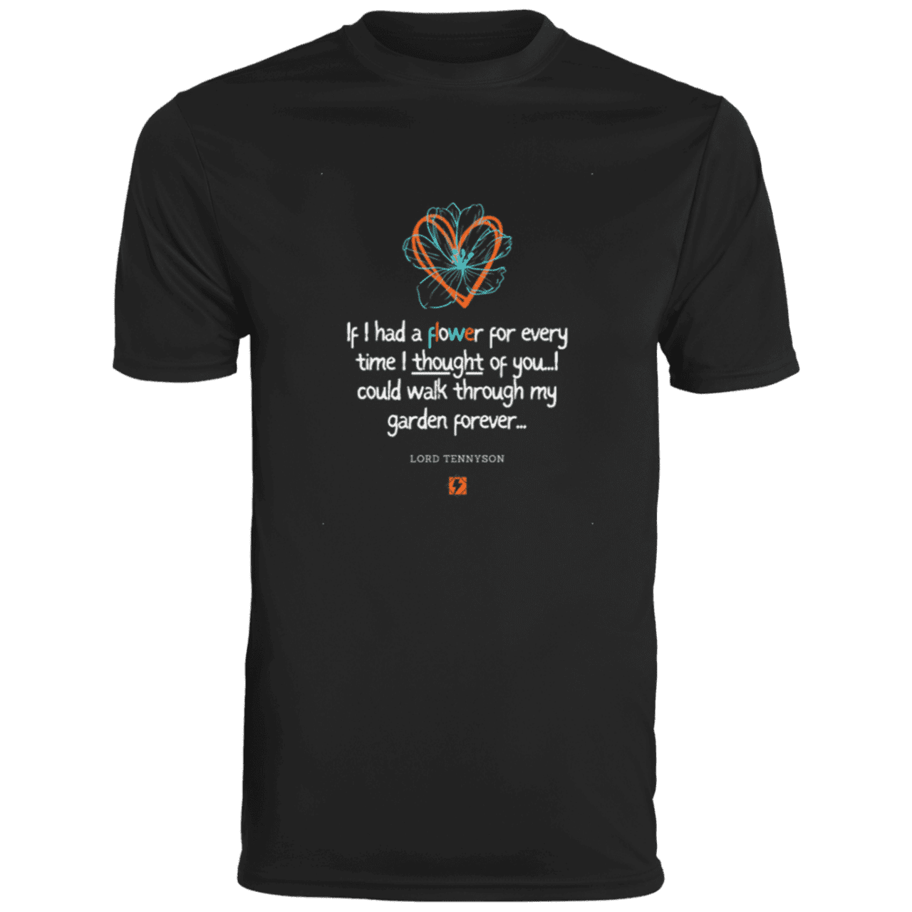 Men's T-Shirt Moisture-Wicking Tee 790 with inspiring Tennyson quote: LT104 - Thinking of you - Color: Black