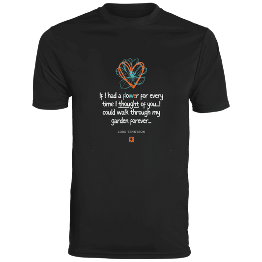 Men's T-Shirt Moisture-Wicking Tee 790 with inspiring Tennyson quote: LT104 - Thinking of you - Color: Black