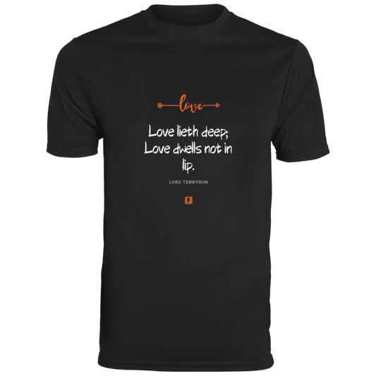 Men's T-Shirt Moisture-Wicking Tee 790 with inspiring Tennyson quote: LT110 - Love is in the depth of the heart - Color: Black