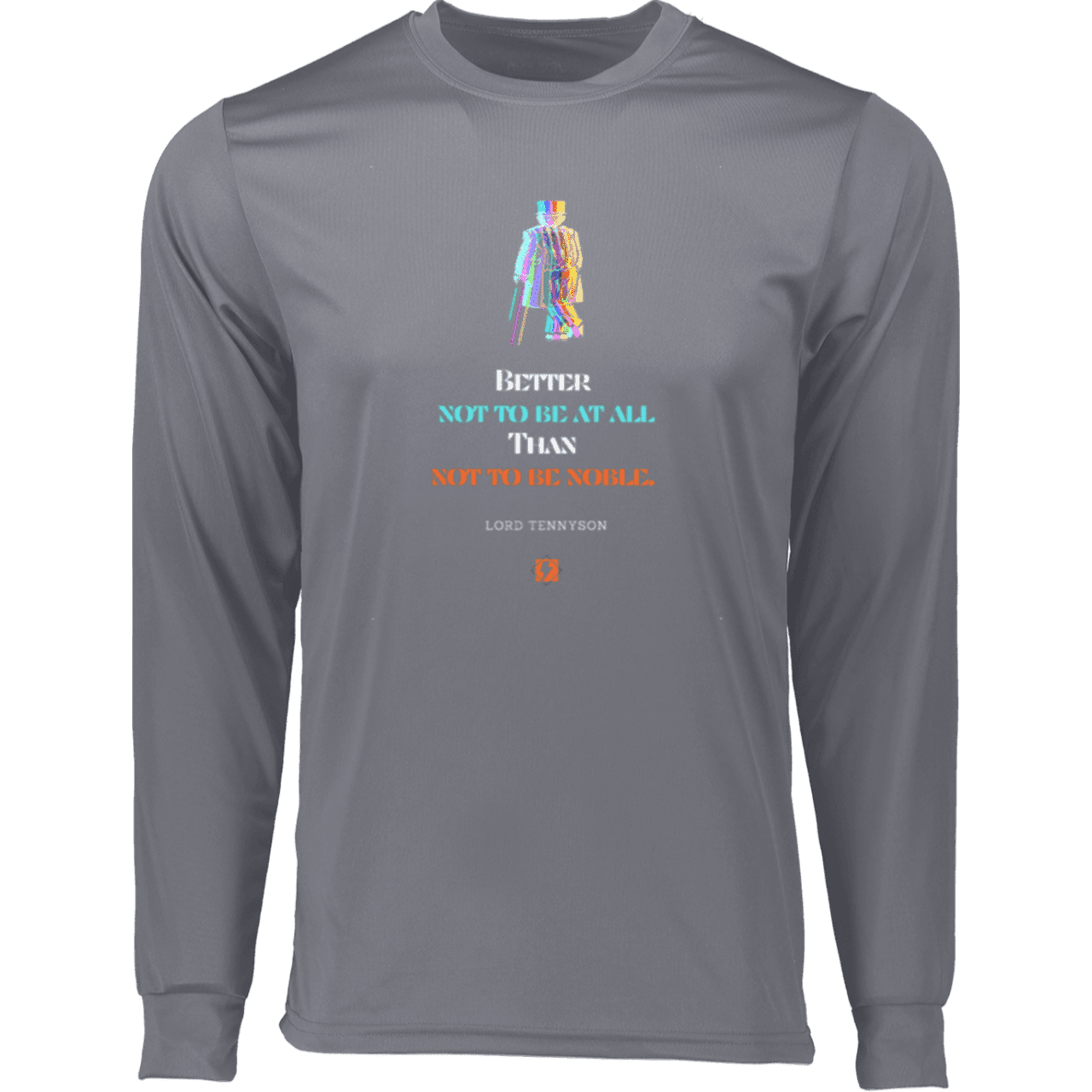 Men's T-Shirt Moisure-Wicking LS 788 with inspiring Tennyson quote: LT102 - Being noble is what counts - Color: Graphite