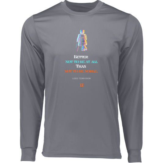 Men's T-Shirt Moisure-Wicking LS 788 with inspiring Tennyson quote: LT102 - Being noble is what counts - Color: Graphite