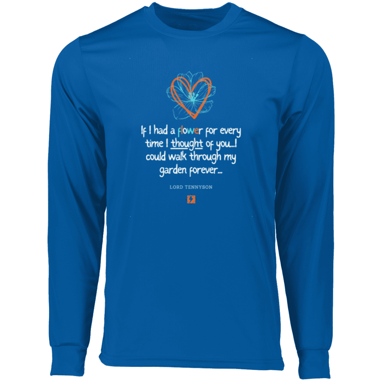 Men's T-Shirt Moisure-Wicking LS 788 with inspiring Tennyson quote: LT104 - Thinking of you - Color: Royal