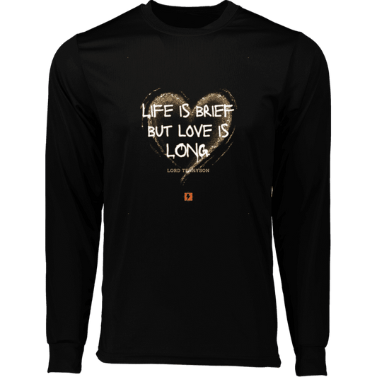 Men's T-Shirt Moisure-Wicking LS 788 with inspiring Tennyson quote: LT108 - Life vs Love - Color: Black