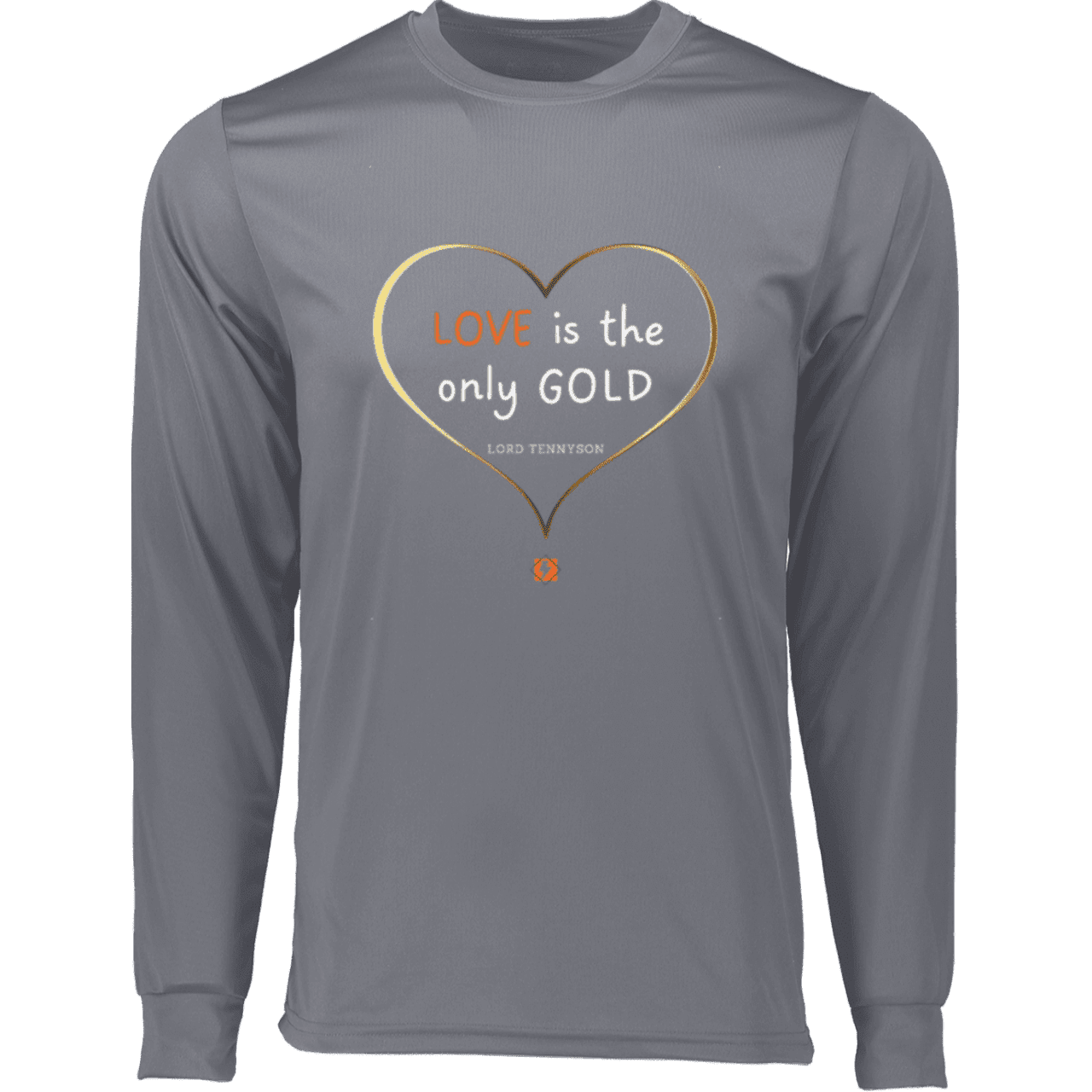 Men's T-Shirt Moisure-Wicking LS 788 with inspiring Tennyson quote: LT109 - Love is Gold - Color: Graphite