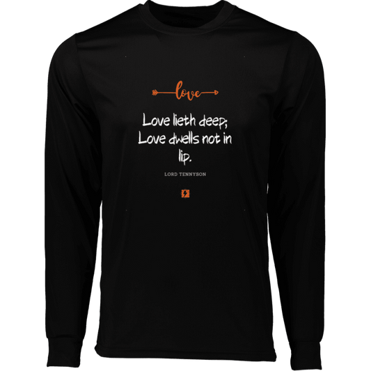 Men's T-Shirt Moisure-Wicking LS 788 with inspiring Tennyson quote: LT110 - Love is in the depth of the heart - Color: Black