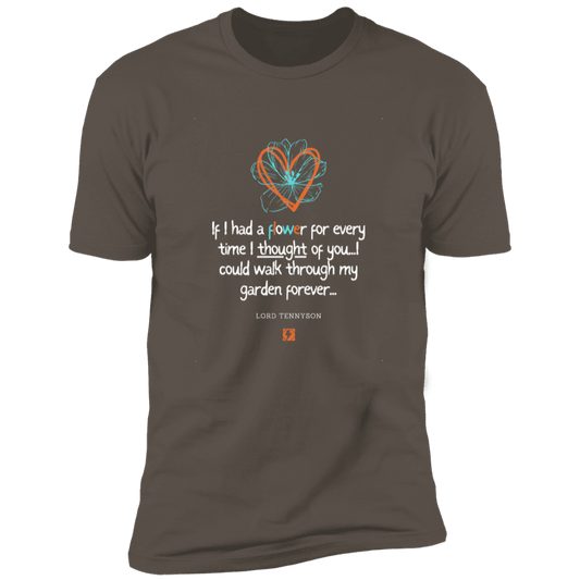 Men's T-Shirt Premium SS NL3600 with inspiring Tennyson quote: LT104 - Thinking of you - Color: Warm Grey