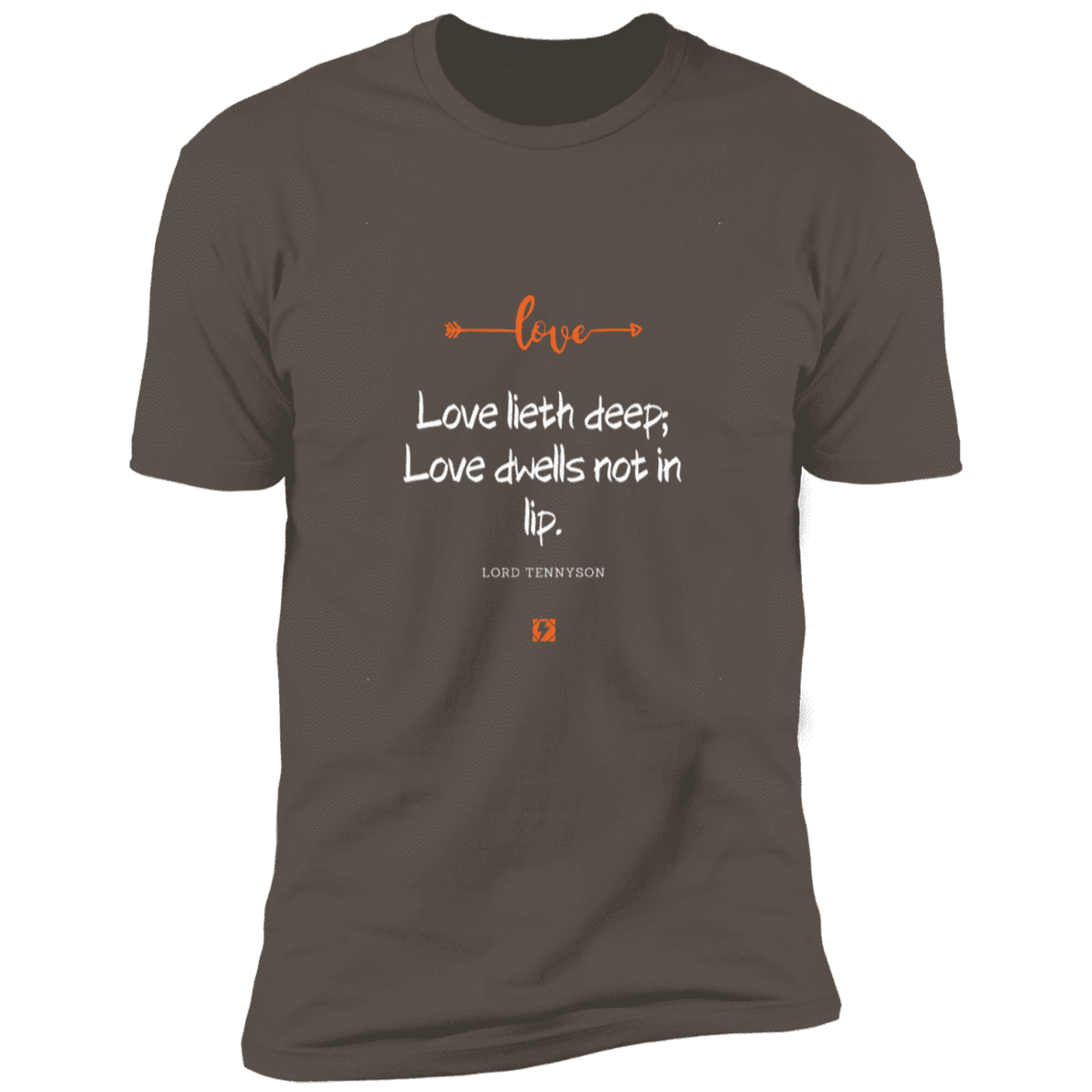 Men's T-Shirt Premium SS NL3600 with inspiring Tennyson quote: LT110 - Love is in the depth of the heart - Color: Warm Grey