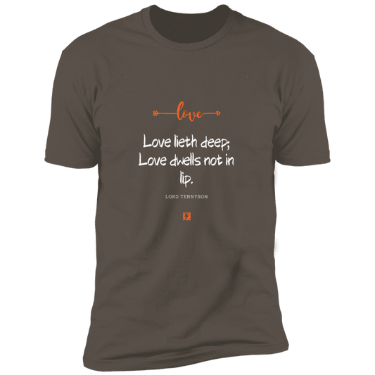 Men's T-Shirt Premium SS NL3600 with inspiring Tennyson quote: LT110 - Love is in the depth of the heart - Color: Warm Grey