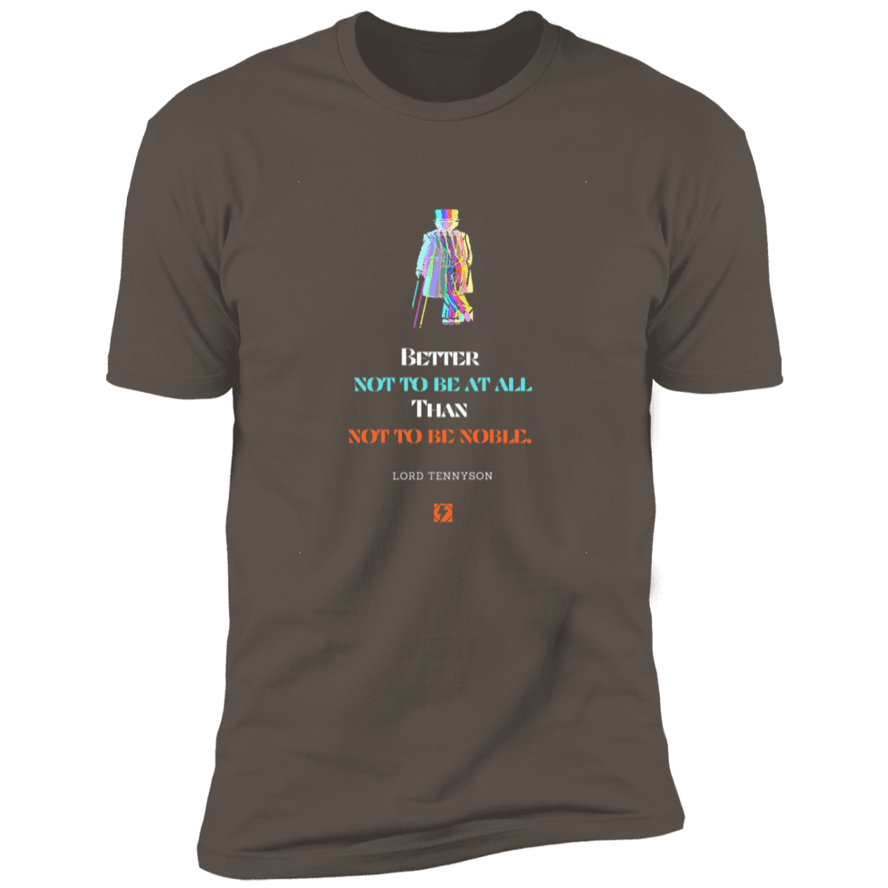 Men's T-Shirt Tri-blend NL6010 with inspiring Tennyson quote: LT102 - Being noble is what counts - Color: Warm Grey