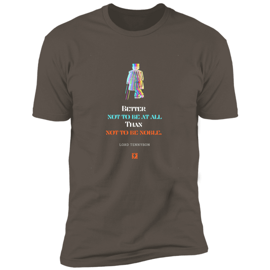 Men's T-Shirt Tri-blend NL6010 with inspiring Tennyson quote: LT102 - Being noble is what counts - Color: Warm Grey