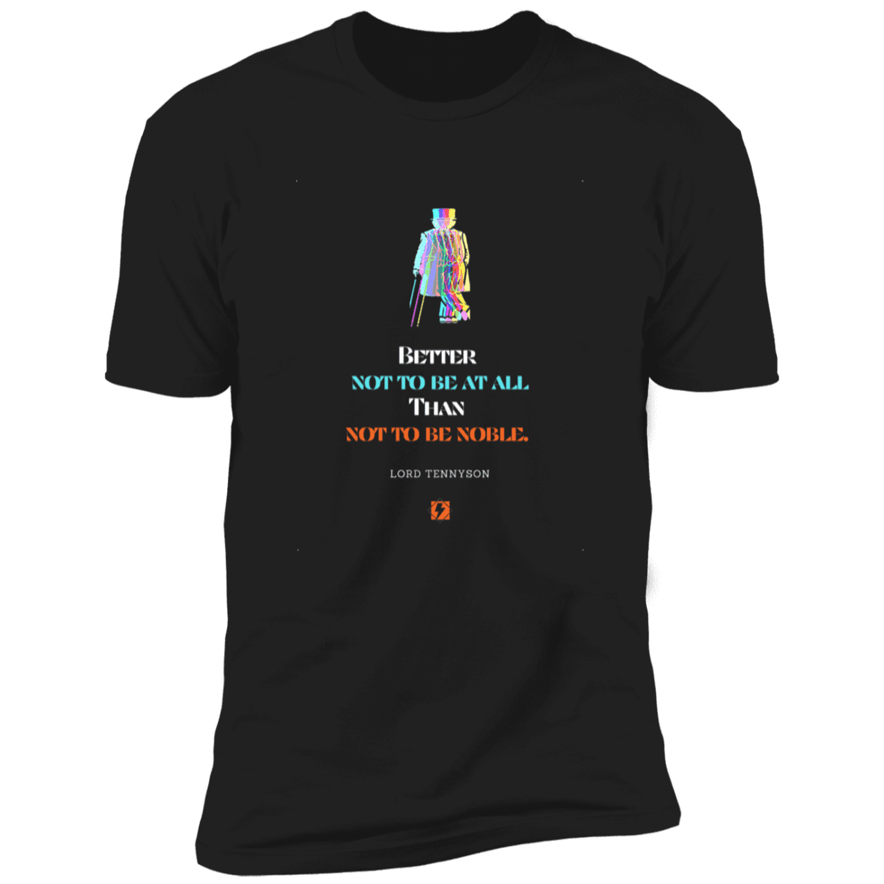 Men's T-Shirt Tri-blend NL6010 with inspiring Tennyson quote: LT102 - Being noble is what counts - Color: Black