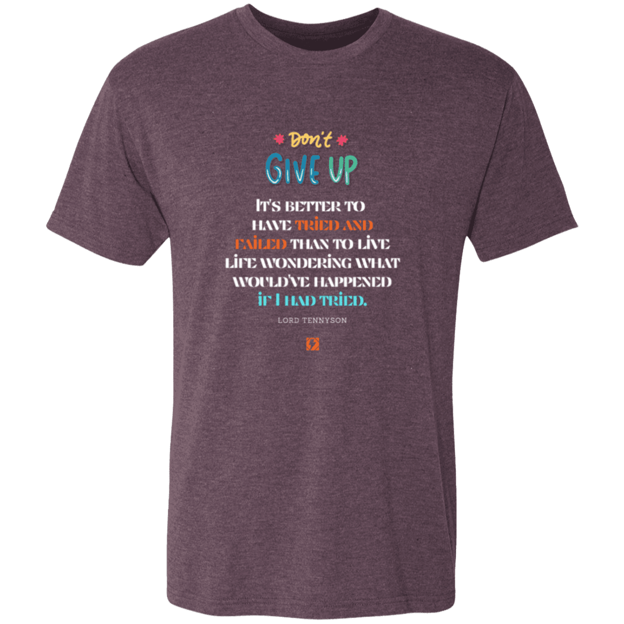 Men's T-Shirt Tri-blend NL6010 with inspiring Tennyson quote: LT104 - Thinking of you - Color: Vintage Purple