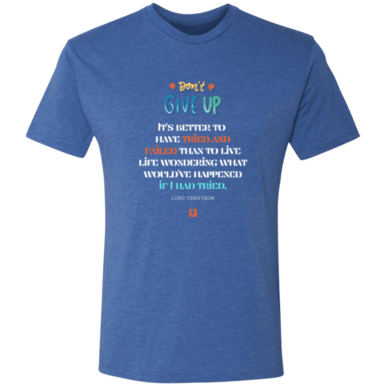 Men's T-Shirt Tri-blend NL6010 with inspiring Tennyson quote: LT104 - Thinking of you - Color: Vintage Royal