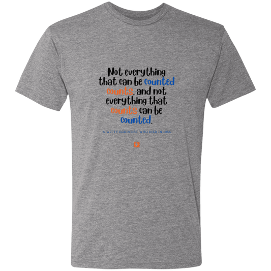 Men's T-Shirt Triblend NL6010 with inspiring Einstein quote: E104 - Not everything that can be counted counts - Color: Premium Heather