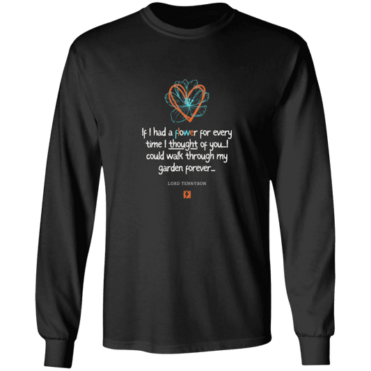 Men's T-Shirt Ultra Cotton LS G240 with inspiring Tennyson quote: LT104 - Thinking of you - Color: Black