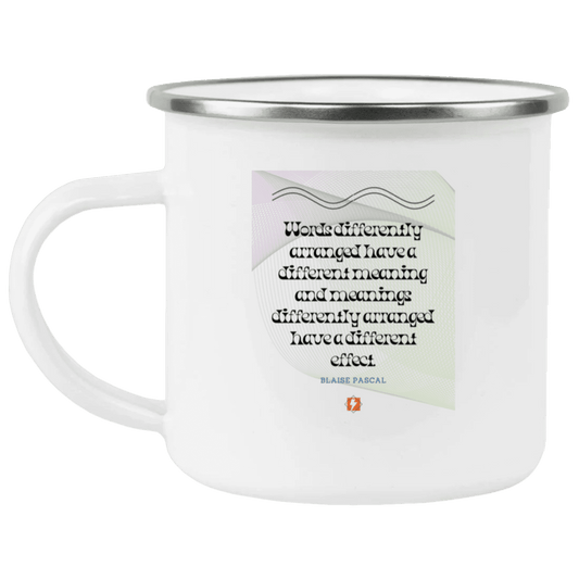 Steel Camping Mug with inspiring Pascal quote: BP119 - Be careful with words - Color: Plain White