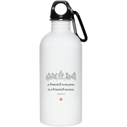 Steel Water Bottle with inspiring Aristotle quote: A103 - Do not be friends with everyone - Color: Plain White