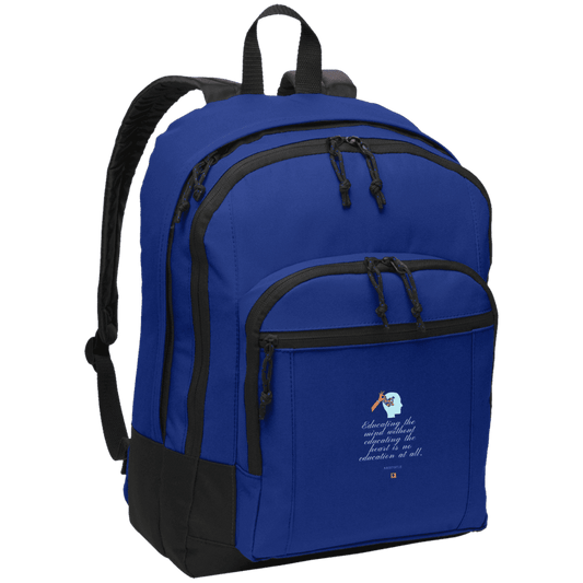 Student's Basic Backpack with inspiring Aristotle quote: A110 - Education must include the heart - Color: Twilight Blue