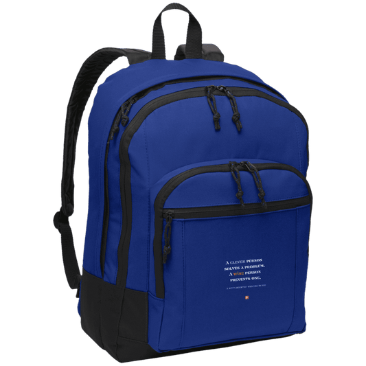 Student's Basic Backpack with inspiring Einstein quote: E110 - Be clever but better to be wise - Color: Twilight Blue