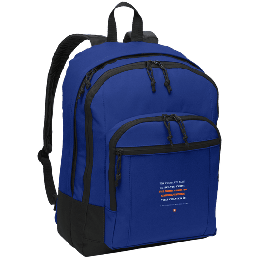 Student's Basic Backpack with inspiring Einstein quote: E111 - Problem solving needs fresh thinking - Color: Twilight Blue