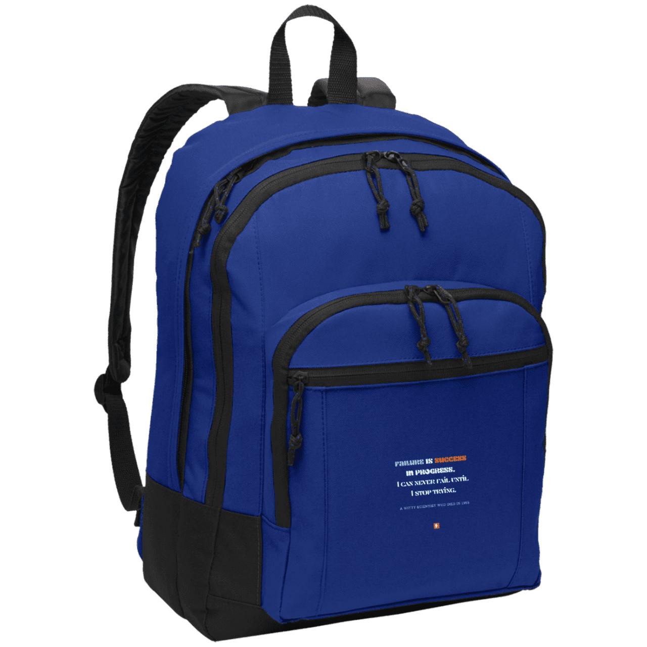 Student's Basic Backpack with inspiring Einstein quote: E112 - Failure is success in progress - Color: Twilight Blue