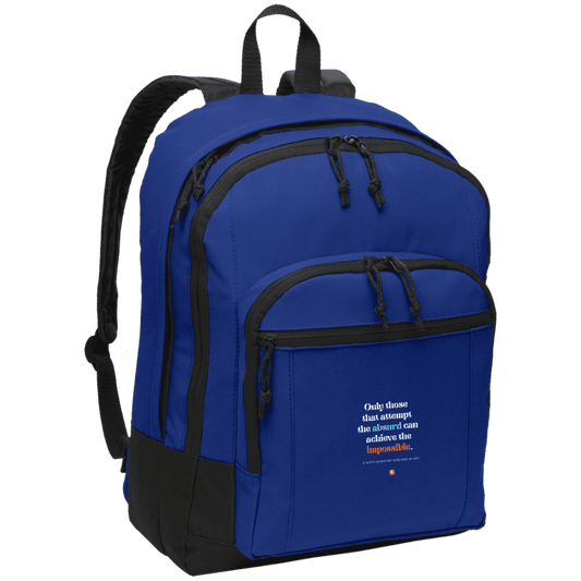 Student's Basic Backpack with inspiring Einstein quote: E116 - Attempt the absurd to achieve the impossible - Color: Twilight Blue