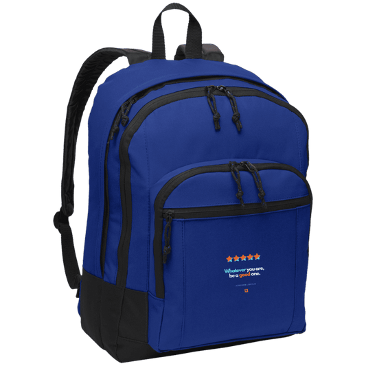 Student's Basic Backpack with inspiring Lincoln quote: L103 - Whatever you are, be a good one - Color: Twilight Blue