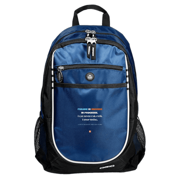 Student's Rugged Bookbag with inspiring Einstein quote: E112 - Failure is success in progress - Color: Royal